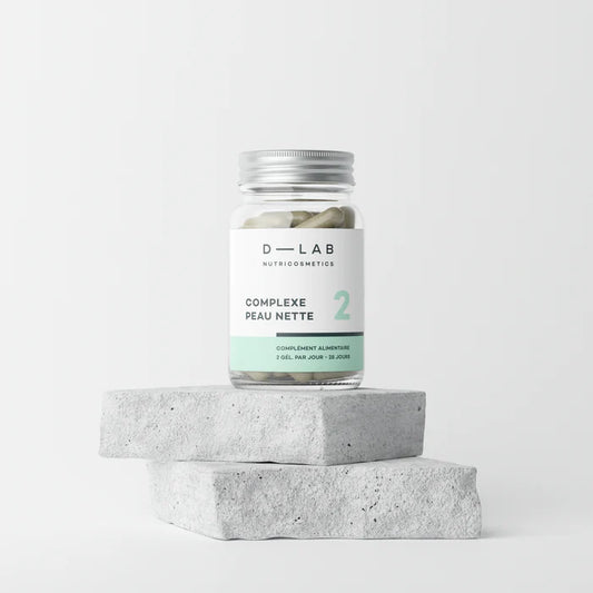 D-LAB Complexe Peau Nette – 1 mois (56 gélules) – Peau Nette, Sébum Régulé & Grain Uniforme
