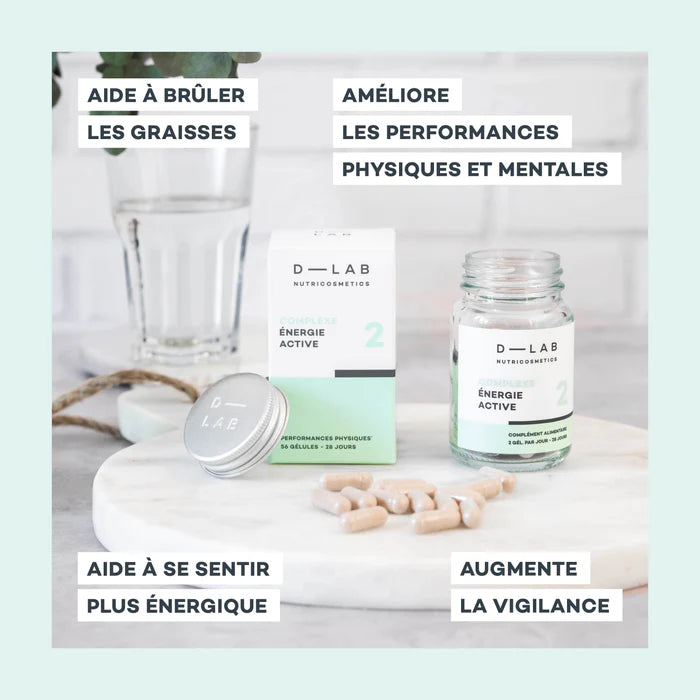D-LAB Complexe Énergie Active 1 mois – Vitalité, Métabolisme & Performance (Gélules)